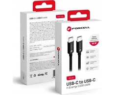 USB C į USB C laidas Forcell F-Energy QC4.0 PD 3A 60W 1 m C338 juodas