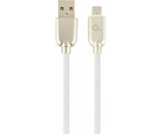 GEMBIRD CC-USB2R-AMmBM-1M-W Gembird Premium guminis Micro USB įkrovimo ir duomenų kabelis, 1m, baltas