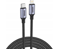 GEPARD USB-C - Lightning kabelis PD20W, metalinė galvutė, 2 m