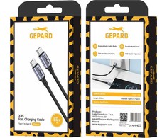 Kabelis GEPARD USB-C - USB-C 60W metalinė galvutė 2m