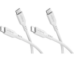 Kabelis USB Goobay Rinkinys 2 silikonowych kabli USB-C, 1,5 m, balta