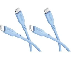 Kabelis USB Goobay Rinkinys 2 silikonowych kabli USB-C, 1,5 m, mėlyna