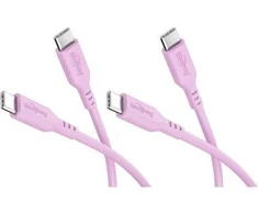 Kabelis USB Goobay Rinkinys 2 silikonowych kabli USB-C, 1,5 m, pink