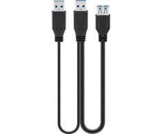 Goobay USB-A – 2x USB-A laidas, 0,3 m juodas (RB95749)
