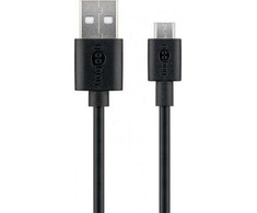 Kabelis USB Goobay USB-A - microUSB 0.5 m Juodas