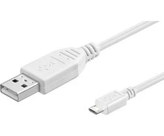 Goobay Trumpas USB laidas USB-A - microUSB 1,8 m Baltas (95143)