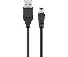 Kabelis USB Goobay USB-A - miniUSB 1 m Juodas