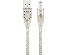 USB kabelis Goobay USB-A - USB-B 1.8 m Permatomas (JAB-758942)