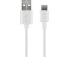 USB kabelis Goobay USB-A - USB-C 0,5 m Baltas (JAB- 3891583)