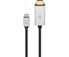 Kabelis USB Goobay USB-C - HDMI 3 m Juodai-sidabrinė (RB60175)