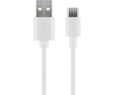 Kabelis USB-C - USB typu A 2.0 Goobay Baltas 2m