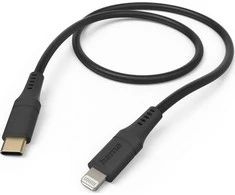 Hama Flexible, USB-C - Lightning, 1,5m, silikon, juoda