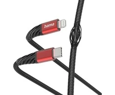 Hama Ladekabel Extreme USB-C - Lightning 1.5 m Nylon Juodas/Rot - Digital