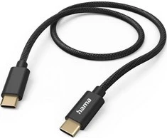Hama Fabric USB-C- USB-C, nailonas, 1,5m, juoda