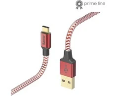 Hama kabelis Reflected USB-C - USB-A , 1.5m, raudona