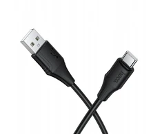 Silicone Cable USB A to USB C Hoco 3A 1 m X124 juodas