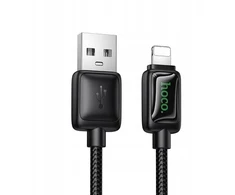 Laidas su LCD ekranu USB A į Lightning Hoco 2,4A 1,2 m U146 juodas