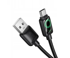 Laidas su LCD ekranu USB A į USB C Hoco 3A 1,2 m U146 juodas