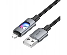 LED laidas USB A į Lightning Hoco 2,4A 1,2 m U144 juodas