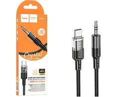 Kabelis AUX Jack 3,5 mm - USB C Hoco 1,2 m UPA27 juodas