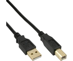 USB kabelis InLine USB-A - USB-B 1 m Juodas (B-34510S)