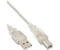 InLine USB 2.0 laidas, nuo A iki B, skaidrus - 10m