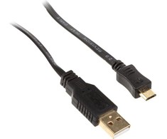 InLine Micro-USB 2.0 plokščias kabelis, USB-A iki Micro-B, juodas - 3m