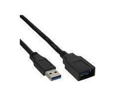 USB kabelis InLine USB-A - USB-A 2 m Juodas (B-35620)