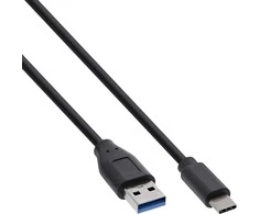 Kabelis USB InLine USB-A - USB-C 1 m Juodas (B-35711)