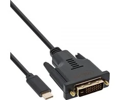 USB kabelis InLine USB-C - DVI-D 1 m Juodas (64131)