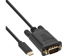 USB kabelis InLine USB-C - D-Sub (VGA) 2 m Juoda (64142)