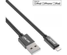 InLine Lightning USB laidas, juodas/aliuminis, 1 m MFi sertifikuotas