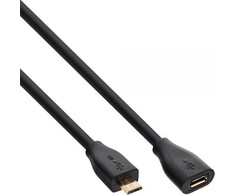 USB kabelis InLine mikroUSB - mikroUSB 5 m juoda (32750P)