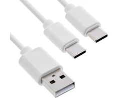USB laidas InLine USB-A - 2x USB-C 1 m Baltas