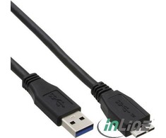 USB kabelis InLine USB-A - mikro B 3 m juoda (35430)