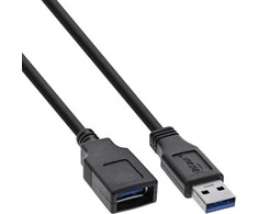 USB kabelis InLine USB-A - USB-A 5 m Juodas (35665)