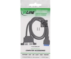 Kabelis USB InLine USB 3.2 Gen.1 Kabelis pagrindinė plokštė wewnętrzna do 2x gniazda USB-A 0,45m