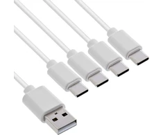 USB laidas InLine USB 4in1 Y įkrovimo kabelis 1x USB-A kištukas į 4x USB-C kištuką baltas 1m