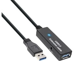 USB kabelis InLine USB- A - 10 m Juoda (35655)
