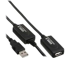 USB kabelis InLine USB-A - USB-A 10 m Juodas (34612I)
