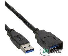 USB kabelis InLine USB-A - USB-B 2,5 m Juodas (35625)