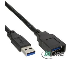USB kabelis InLine USB-A - USB-B 2,5 m Juodas (35625)