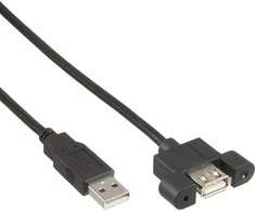 USB kabelis InLine USB-A - USB-A 0,6 m Juodas (B-33440E)
