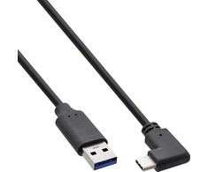 USB kabelis InLine USB-A - USB-C 1 m Juodas (35711W)