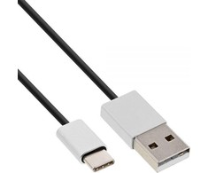 USB kabelis InLine USB-A - USB-C 0,5 m Juodas (35836)