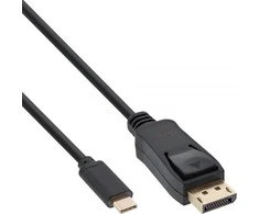 USB kabelis InLine USB-C - DisplayPort 1 m Juodas (64121)