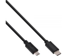 USB kabelis InLine USB-C - mikroUSB 1 m Juoda (35741)