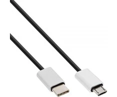 USB kabelis InLine USB-C - mikroUSB 0, 5 m Juoda (35846)