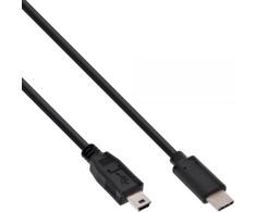 USB kabelis InLine USB-C - miniUSB 0,5 m juoda (35756)