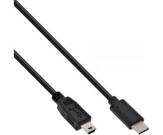 USB kabelis InLine USB-C - miniUSB 0,5 m juoda (35756)